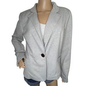 G.E.T. Light Grey Single Button Stretchy Blazer With Shoulder Pads